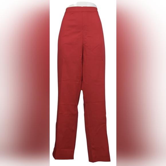 NEW Isaac Misrahi Red Currant Straight Leg Snap Hem Regular Stretch Pants 26W 3X - Picture 4 of 10